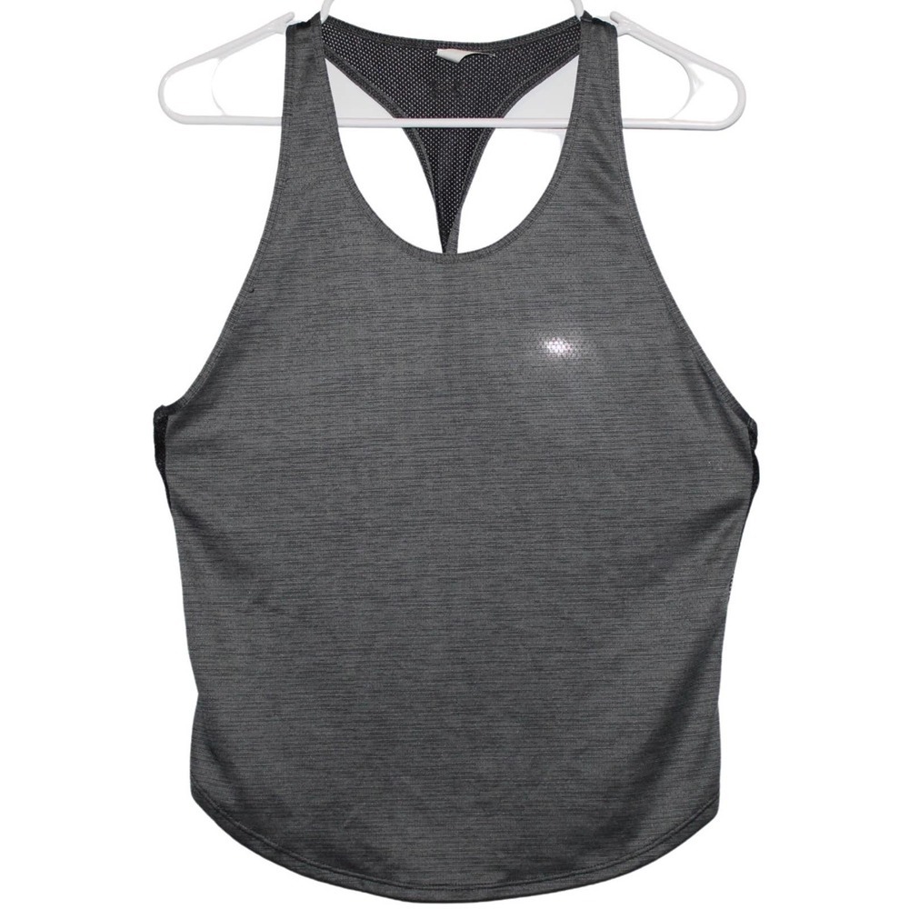 Under Armour HeatGear Vent Tank 1360833 Gray Black Racerback Tank Top Size XS